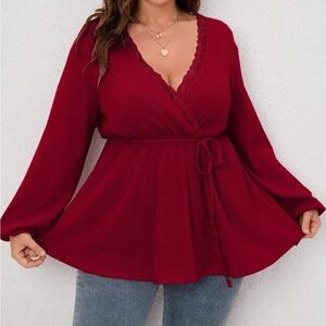 SHEIN | Women’s Plus Red Babydoll Top | NWOT